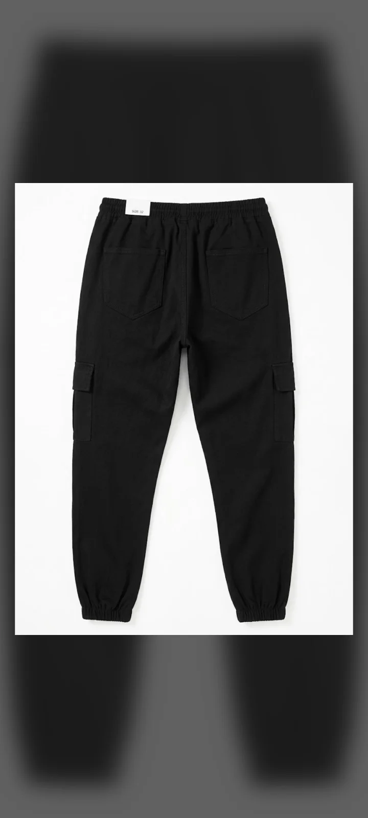 KETEN KARGO PANTOLON - SİYAH