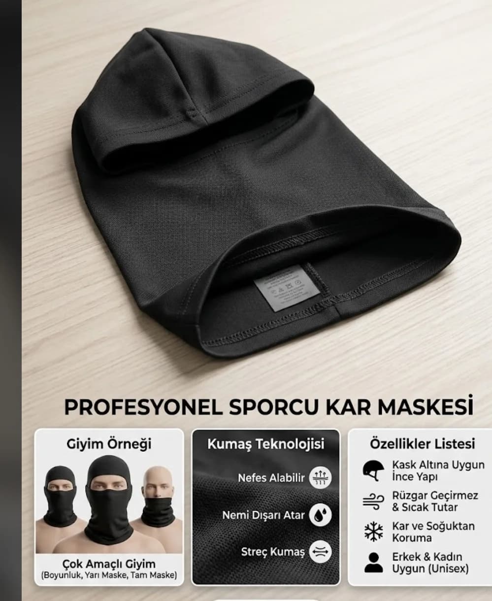 TERMAL KAR MASKESİ - SİYAH
